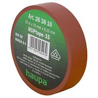 Изолента Haupa ПВХ, цвет коричневый, шир. 15мм, длина 10 м, d 60 мм картинка 